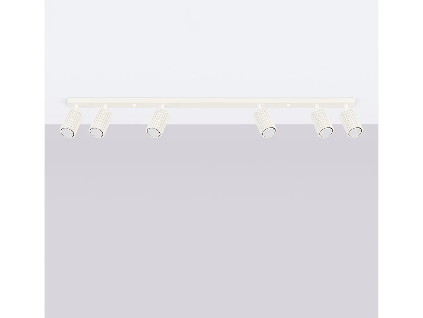 Lámpara de techo Gloow minimalista de aluminio - 6 fuentes luminosas 3000K - L.117 x A.16,5 cm - beige