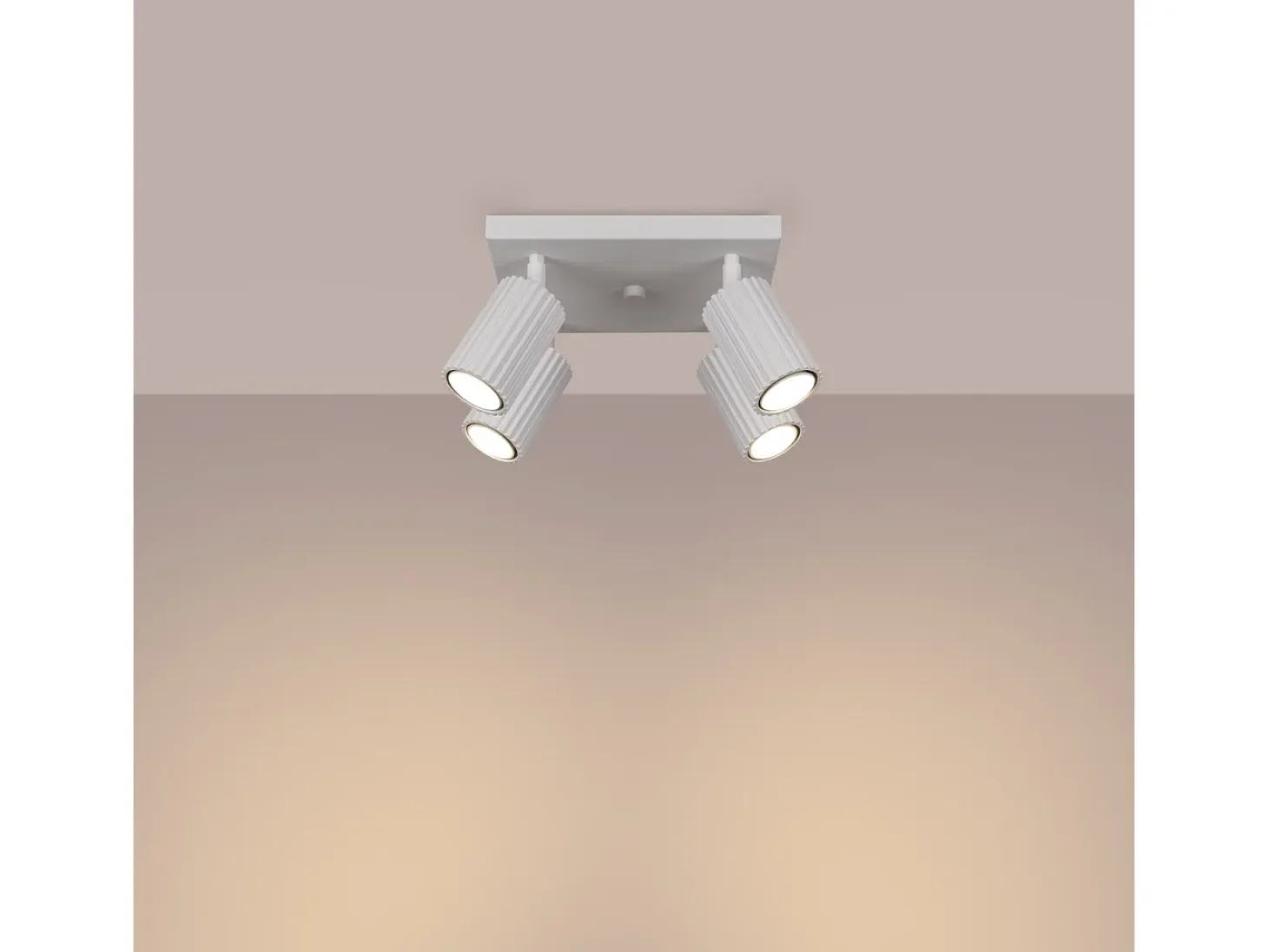 Lámpara de techo Gloow minimalista de aluminio - 4 fuentes luminosas 4000K - L.25 x A.16,5 cm - blanco