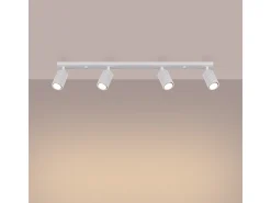 Lámpara de techo Gloow minimalista de aluminio - 4 fuentes luminosas 4000K - L.81 x A.16,5 cm - blanco