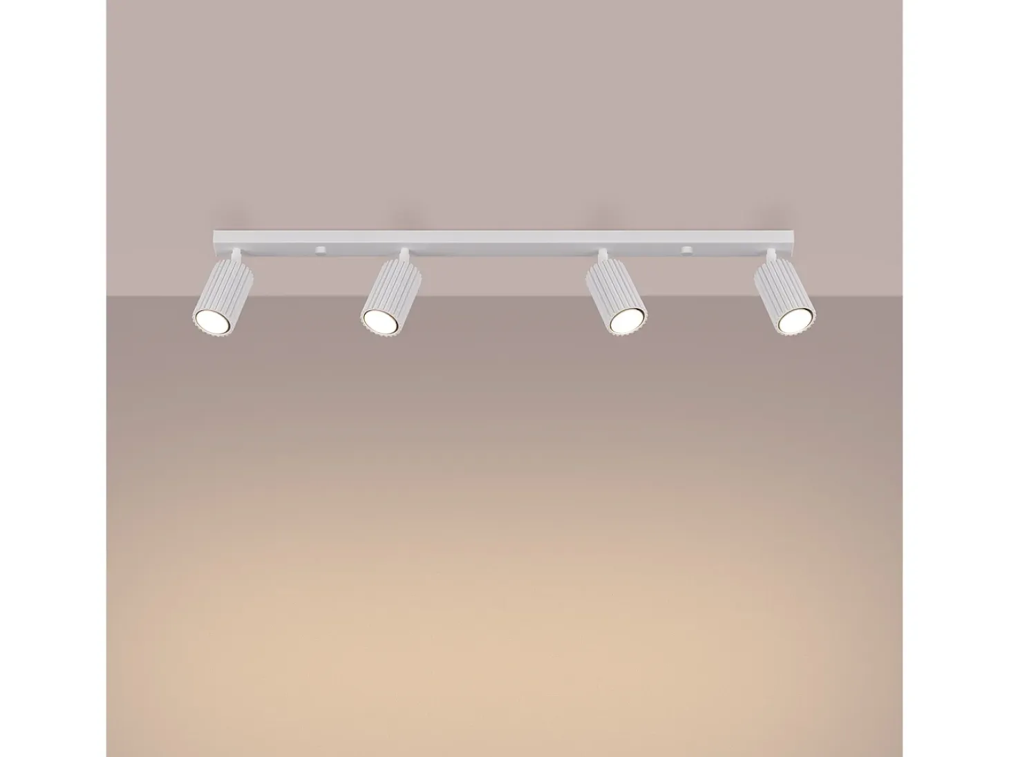 Lámpara de techo Gloow minimalista de aluminio - 4 fuentes luminosas 4000K - L.81 x A.16,5 cm - blanco