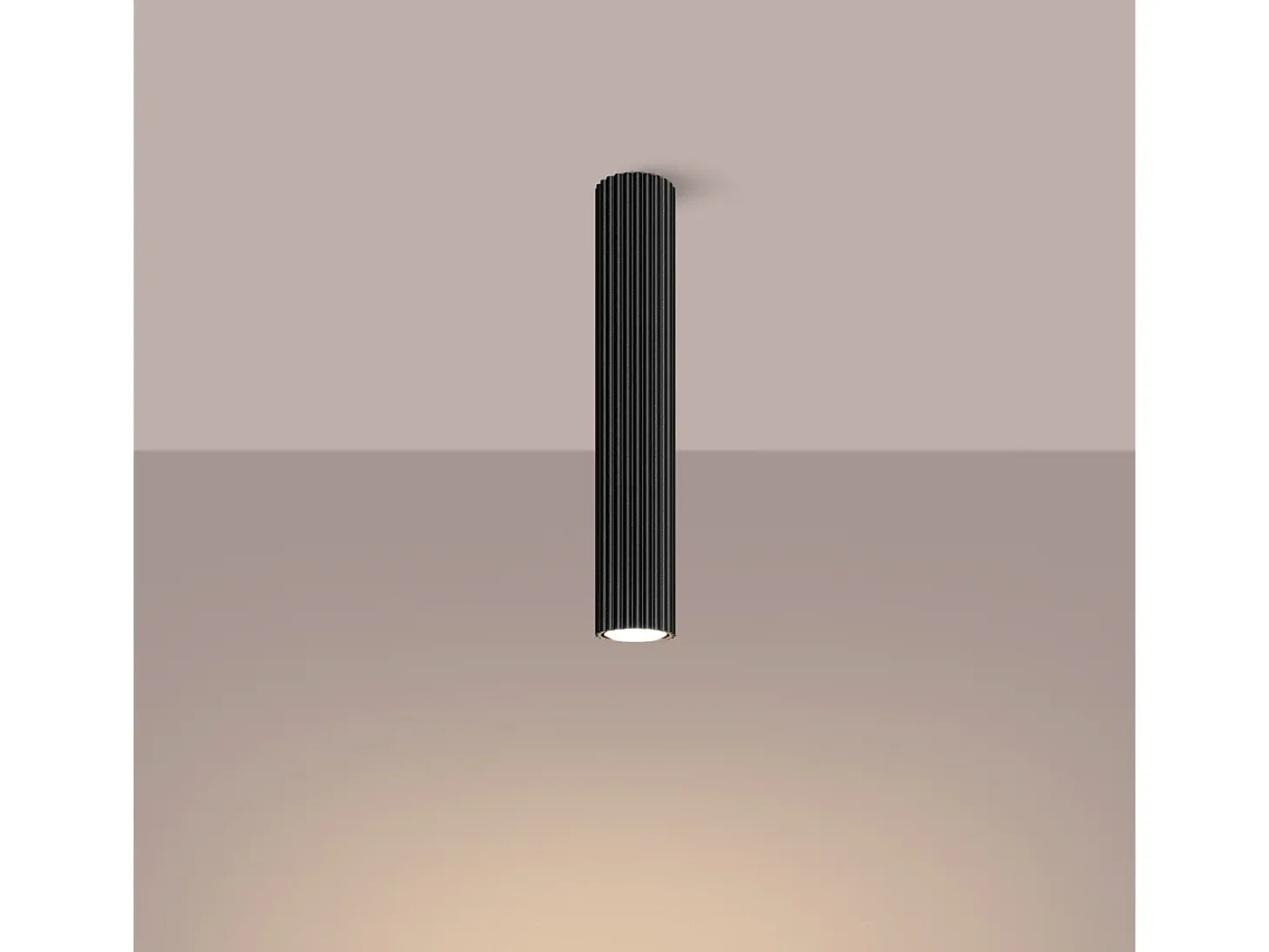 Lámpara de techo Gloow minimalista de aluminio - 1 fuentes luminosas 4000K - L.6,5 x A.40 cm - negro