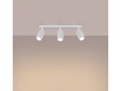 Lámpara de techo Gloow minimalista de aluminio - 3 fuentes luminosas 4000K - L.45 x A.16,5 cm - blanco