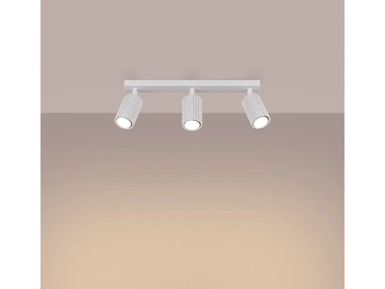 Lámpara de techo Gloow minimalista de aluminio - 3 fuentes luminosas 4000K - L.45 x A.16,5 cm - blanco
