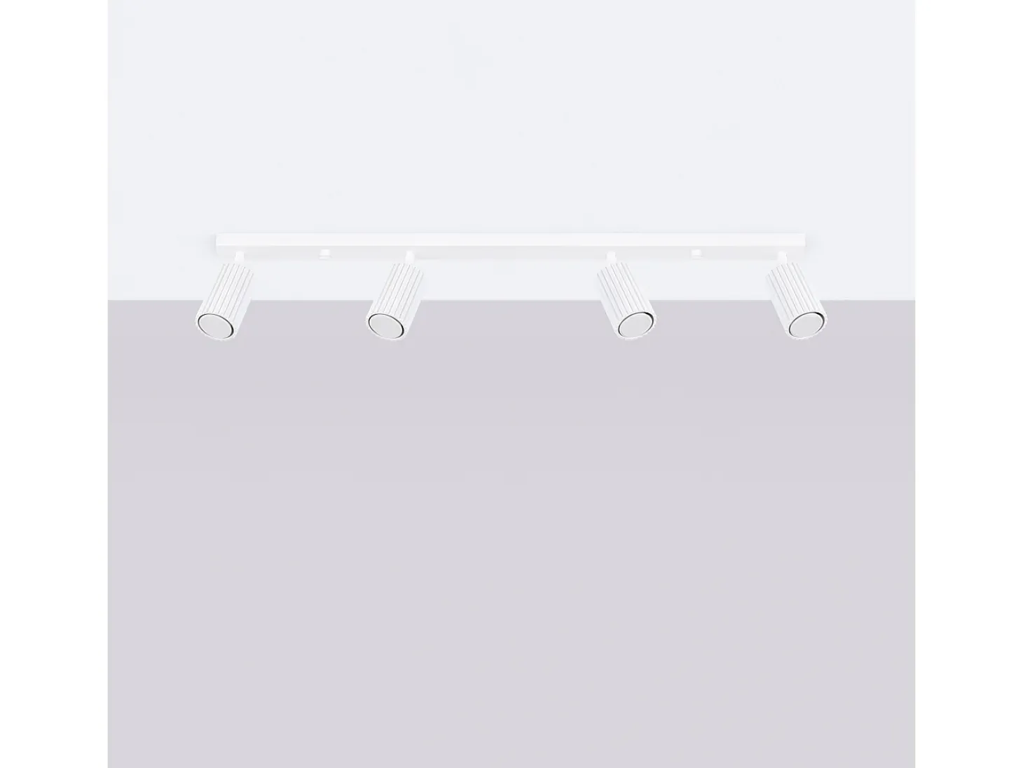 Lámpara de techo Gloow minimalista de aluminio - 4 fuentes luminosas 3000K - L.81 x A.16,5 cm - blanco