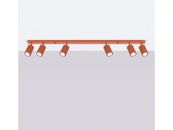 Lámpara de techo Gloow minimalista de aluminio - 6 fuentes luminosas 3000K - L.117 x A.16,5 cm - ocre rojo