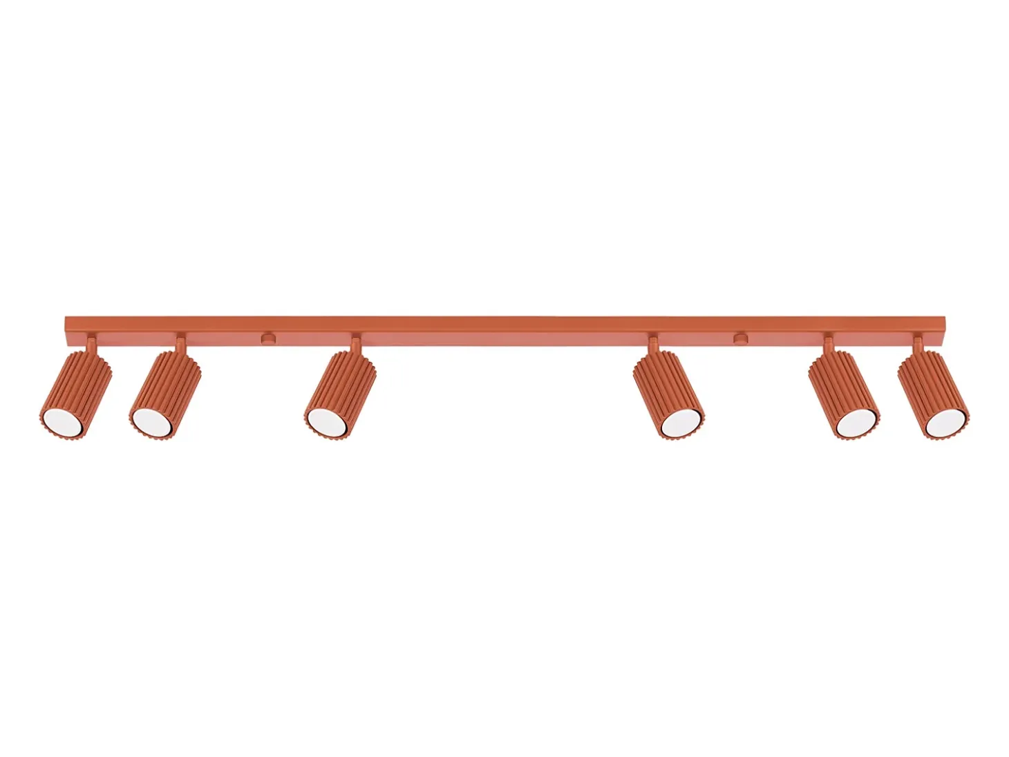 Lámpara de techo Gloow minimalista de aluminio - 6 fuentes luminosas 3000K - L.117 x A.16,5 cm - ocre rojo