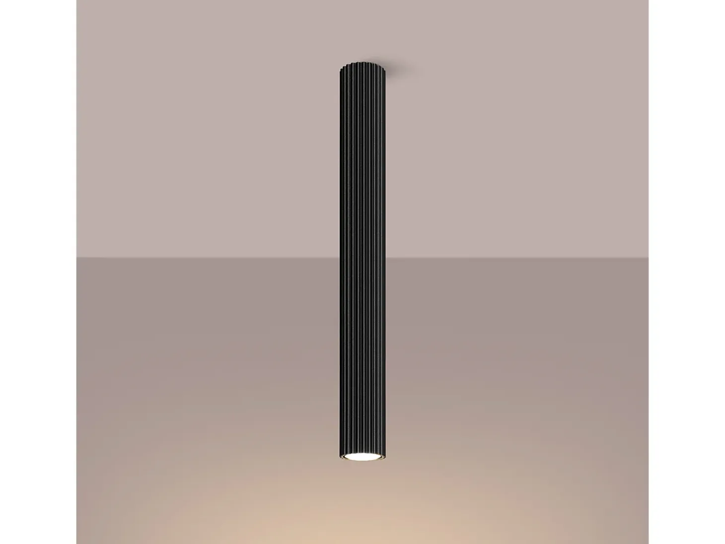Lámpara de techo Gloow minimalista de aluminio - 1 fuentes luminosas 4000K - L.6,5 x A.60 cm - negro