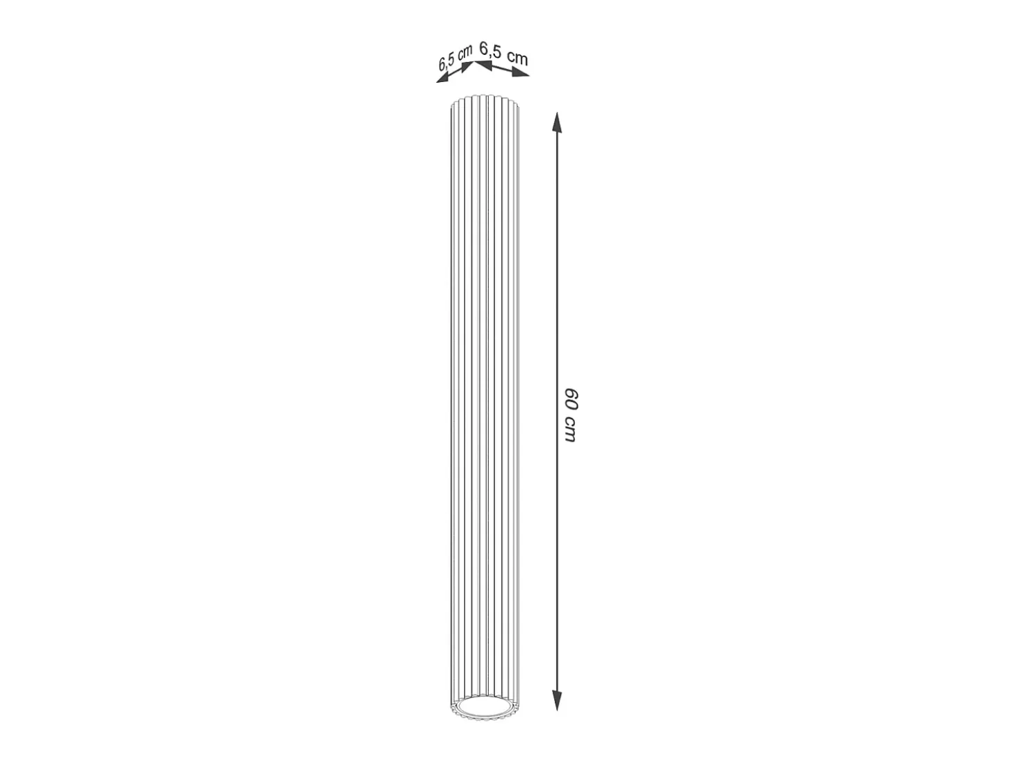 Lámpara de techo Gloow minimalista de aluminio - 1 fuentes luminosas 4000K - L.6,5 x A.60 cm - negro