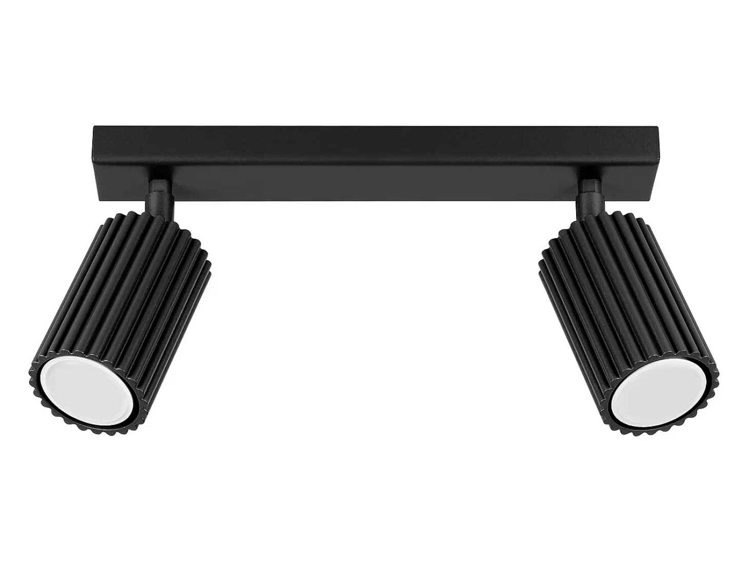 Lámpara de techo Gloow minimalista de aluminio - 2 fuentes luminosas 4000K - L.30 x A.16,5 cm - negro