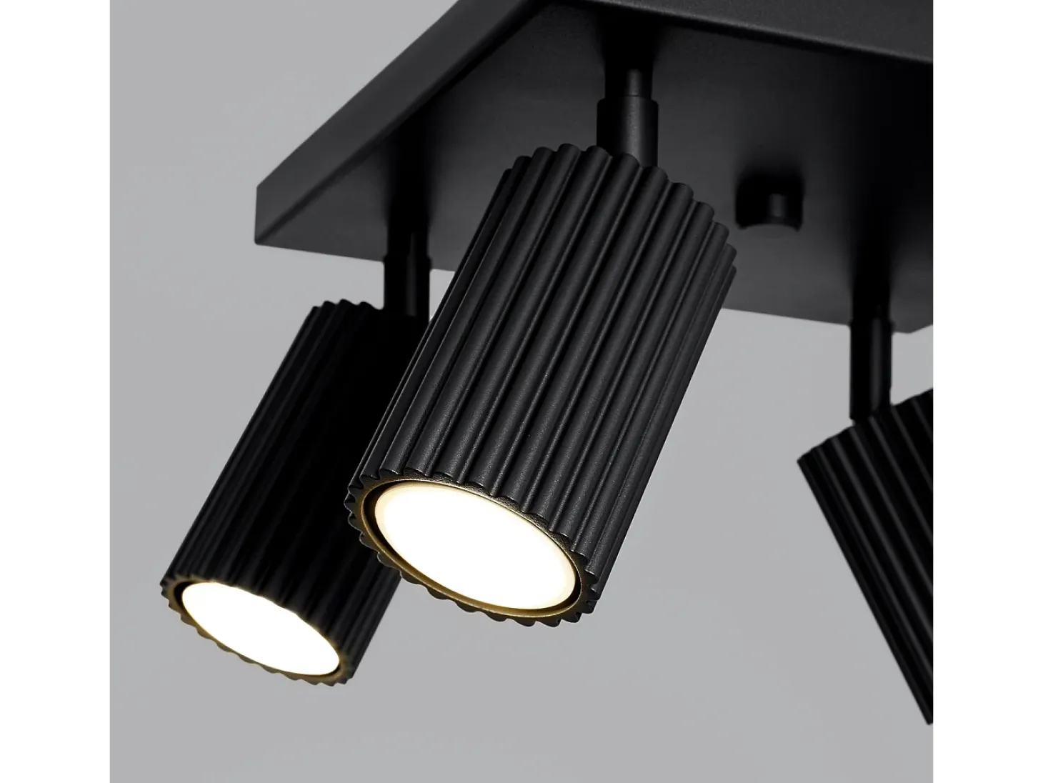 Lámpara de techo Gloow minimalista de aluminio - 4 fuentes luminosas 3000K - L.25 x A.16,5 cm - negro