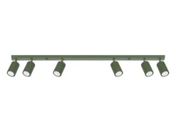 Lámpara de techo Gloow minimalista de aluminio - 6 fuentes luminosas 3000K - L.117 x A.16,5 cm - verde oliva