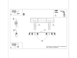 Lámpara de techo Gloow minimalista de aluminio - 6 fuentes luminosas 3000K - L.117 x A.16,5 cm - verde oliva