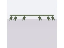 Lámpara de techo Gloow minimalista de aluminio - 6 fuentes luminosas 3000K - L.117 x A.16,5 cm - verde oliva
