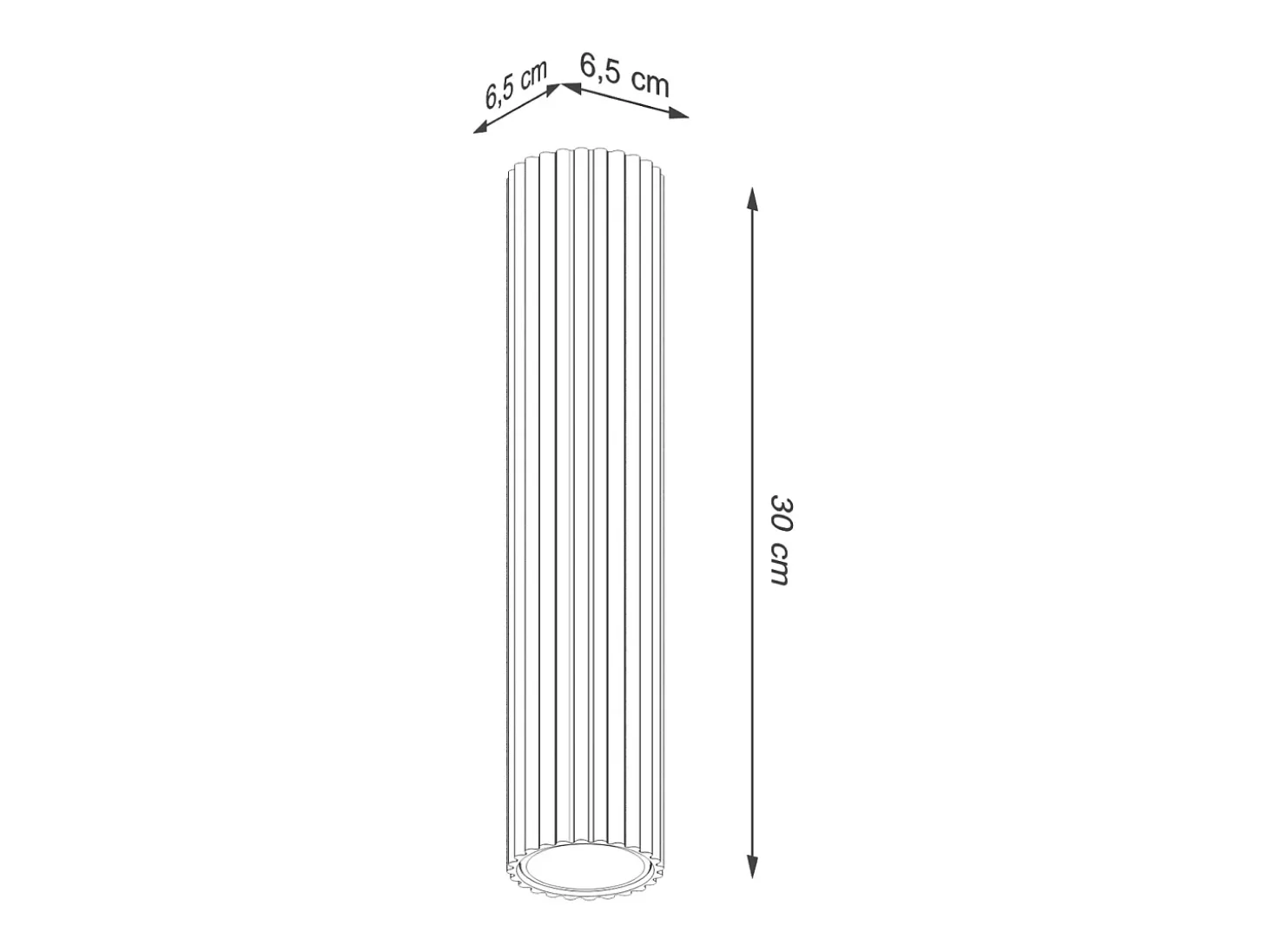 Lámpara de techo Gloow minimalista de aluminio - 1 fuentes luminosas 3000K - L.6,5 x A.30 cm - dorado