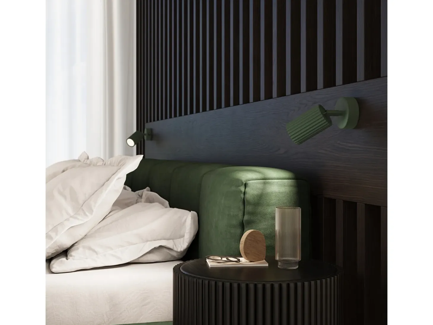 Lámpara de techo Gloow minimalista de aluminio - 1 fuentes luminosas 4000K - L.6,5 x A.60 cm - verde oliva