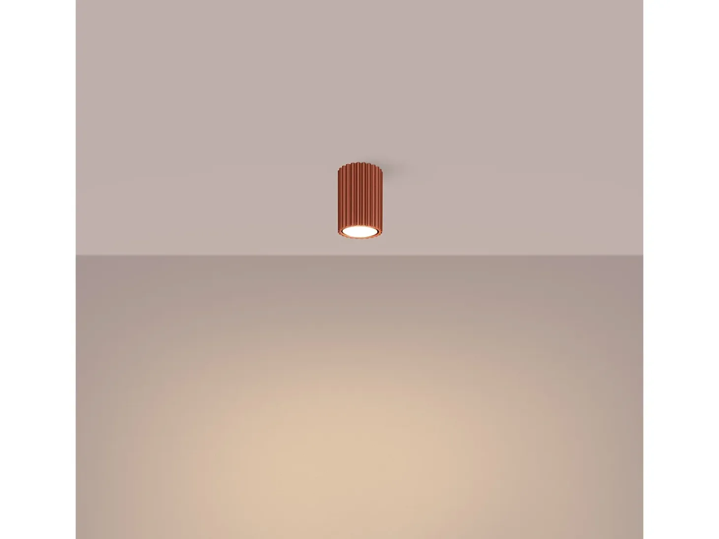 Lámpara de techo Gloow minimalista de aluminio - 1 fuentes luminosas 4000K - L.6,5 x A.10 cm - ocre rojo