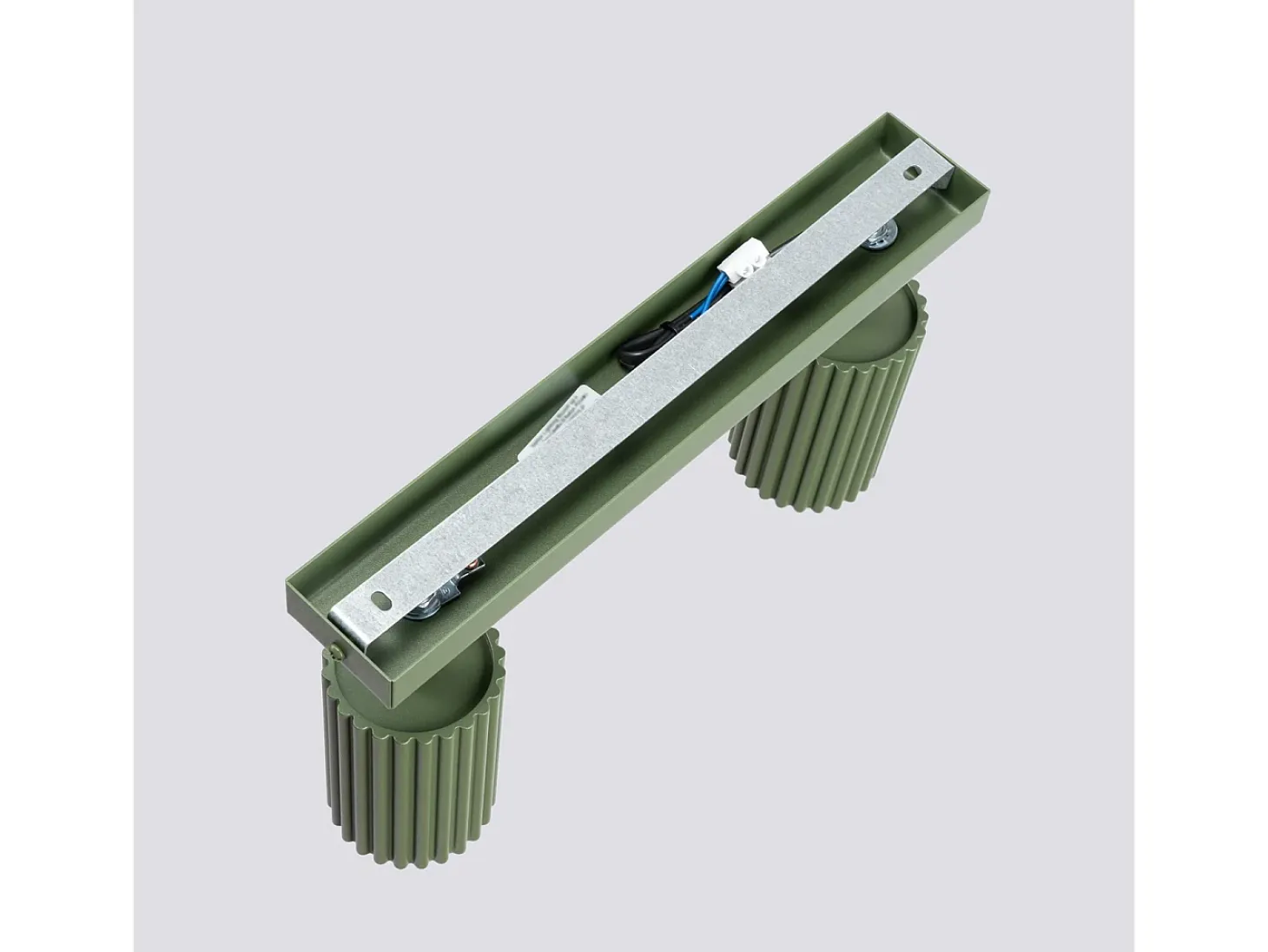 Lámpara de techo Gloow minimalista de aluminio - 2 fuentes luminosas 4000K - L.30 x A.16,5 cm - verde oliva