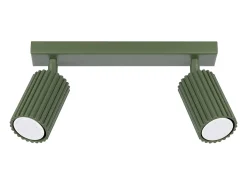 Lámpara de techo Gloow minimalista de aluminio - 2 fuentes luminosas 4000K - L.30 x A.16,5 cm - verde oliva