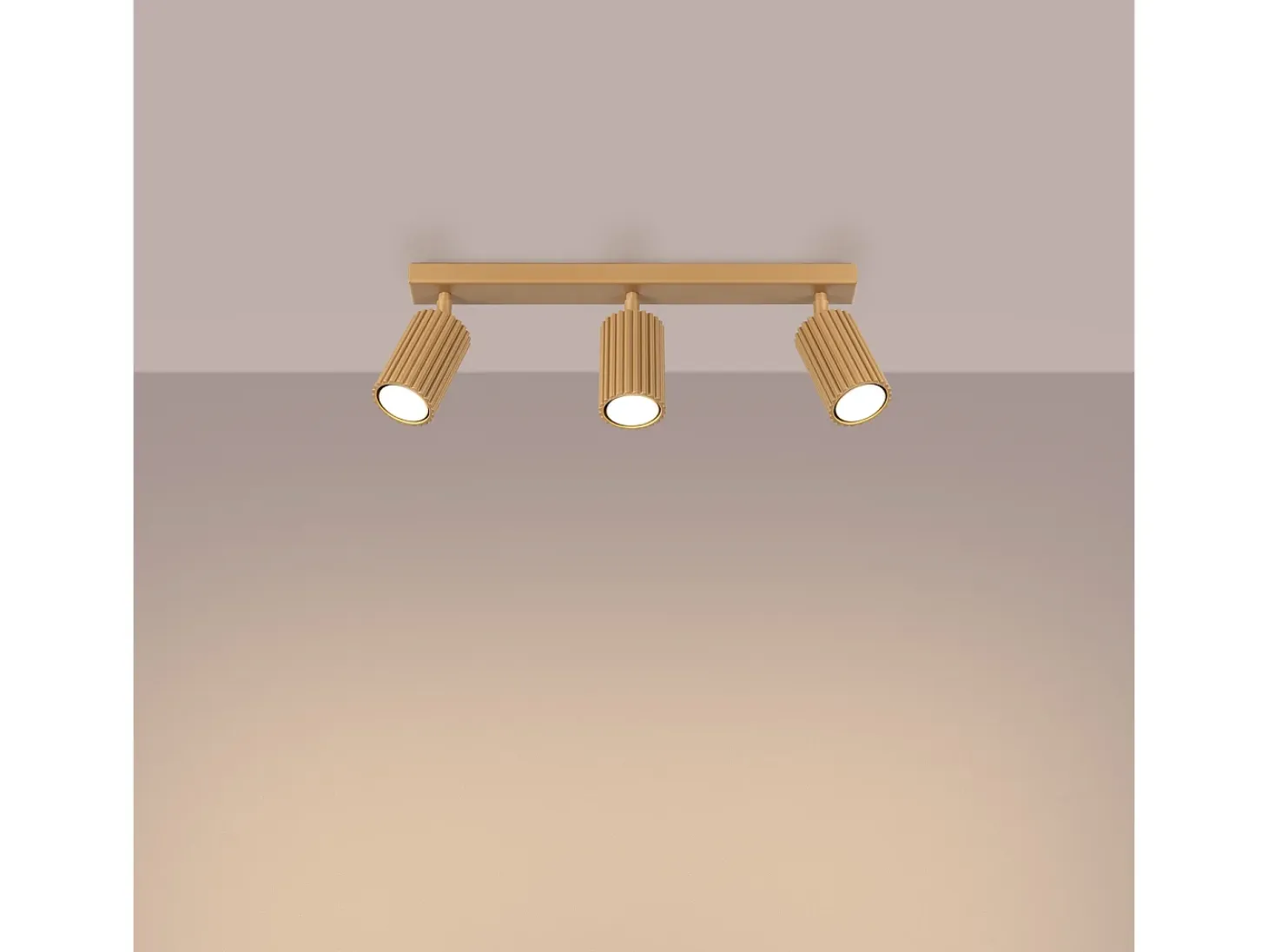 Lámpara de techo Gloow minimalista de aluminio - 3 fuentes luminosas 4000K - L.45 x A.16,5 cm - dorado