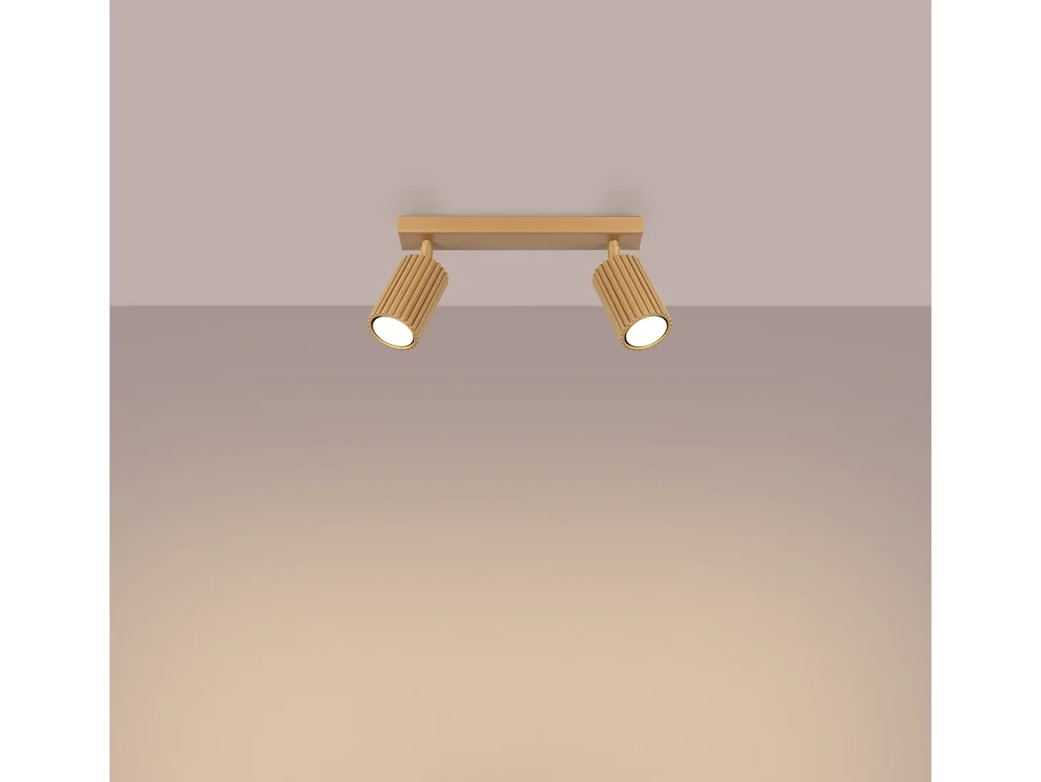 Lámpara de techo Gloow minimalista de aluminio - 2 fuentes luminosas 4000K - L.30 x A.16,5 cm - dorado