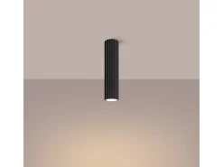 Lámpara de techo Gloow minimalista de aluminio - 1 fuentes luminosas 4000K - L.6,5 x A.30 cm - negro