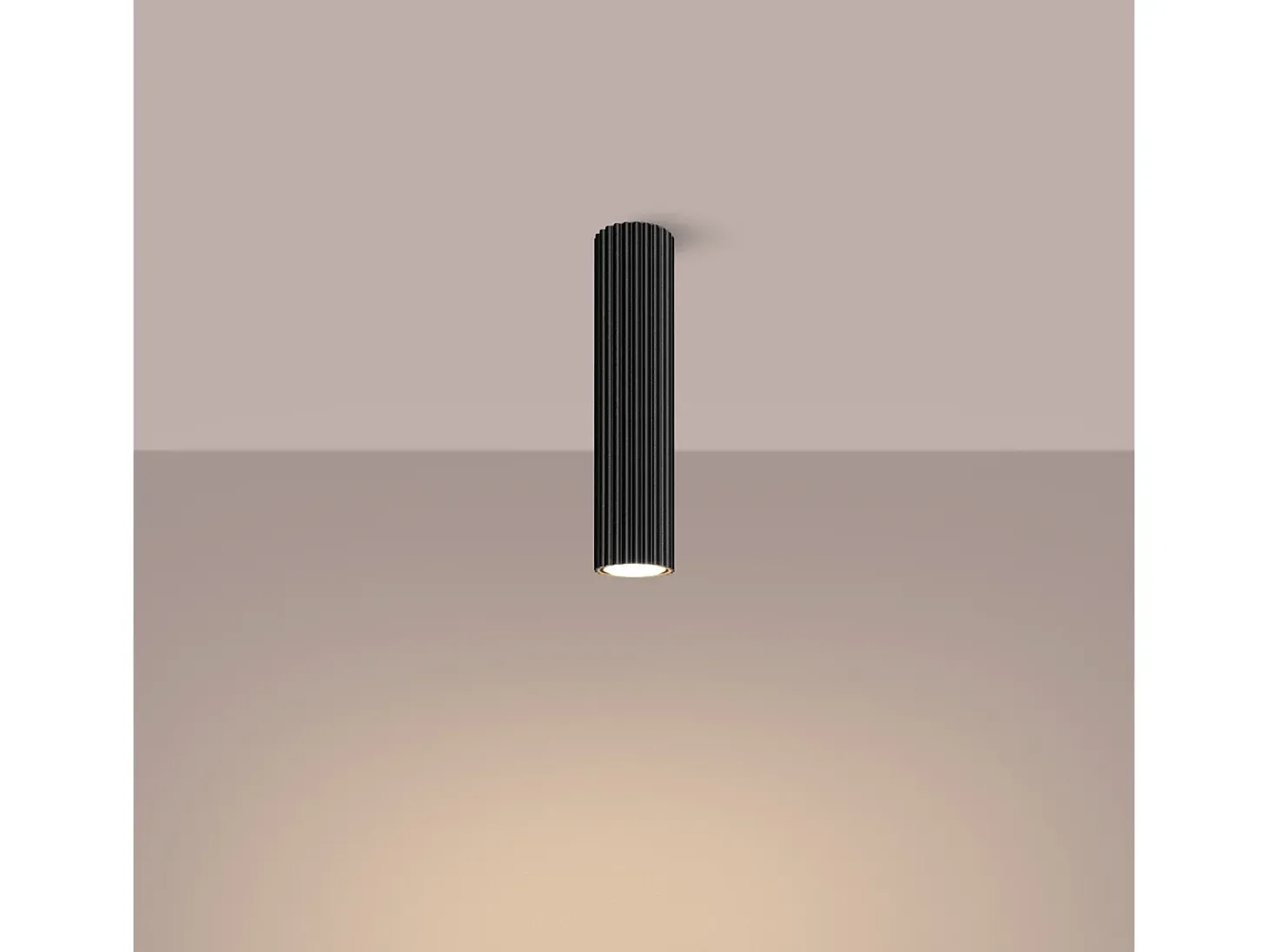 Lámpara de techo Gloow minimalista de aluminio - 1 fuentes luminosas 4000K - L.6,5 x A.30 cm - negro