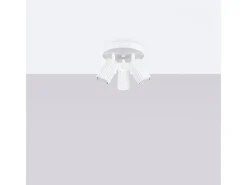 Lámpara de techo Gloow minimalista de aluminio - 3 fuentes luminosas 3000K - L.19,5 x A.18 cm - blanco