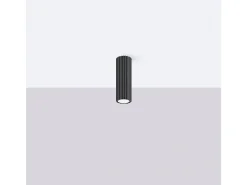Lámpara de techo Gloow minimalista de aluminio - 1 fuentes luminosas 3000K - L.6,5 x A.20 cm - negro