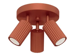 Lámpara de techo Gloow minimalista de aluminio - 3 fuentes luminosas 3000K - L.19,5 x A.18 cm - ocre rojo