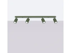 Lámpara de techo Gloow minimalista de aluminio - 4 fuentes luminosas 3000K - L.81 x A.16,5 cm - verde oliva