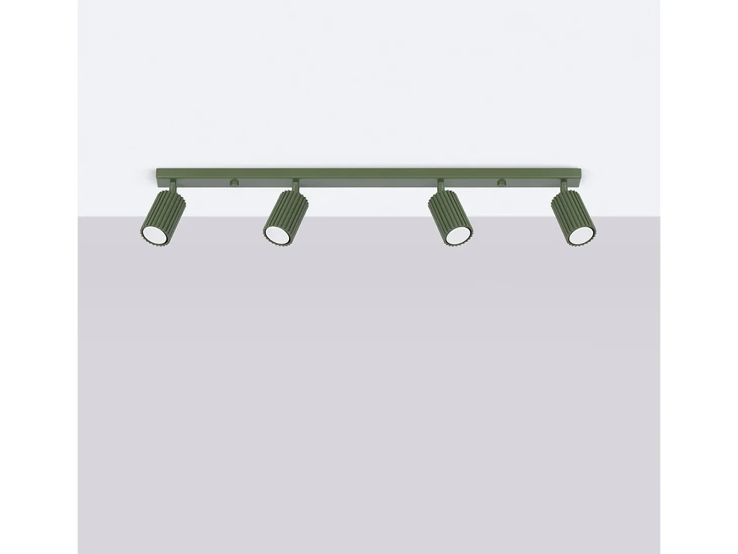 Lámpara de techo Gloow minimalista de aluminio - 4 fuentes luminosas 3000K - L.81 x A.16,5 cm - verde oliva