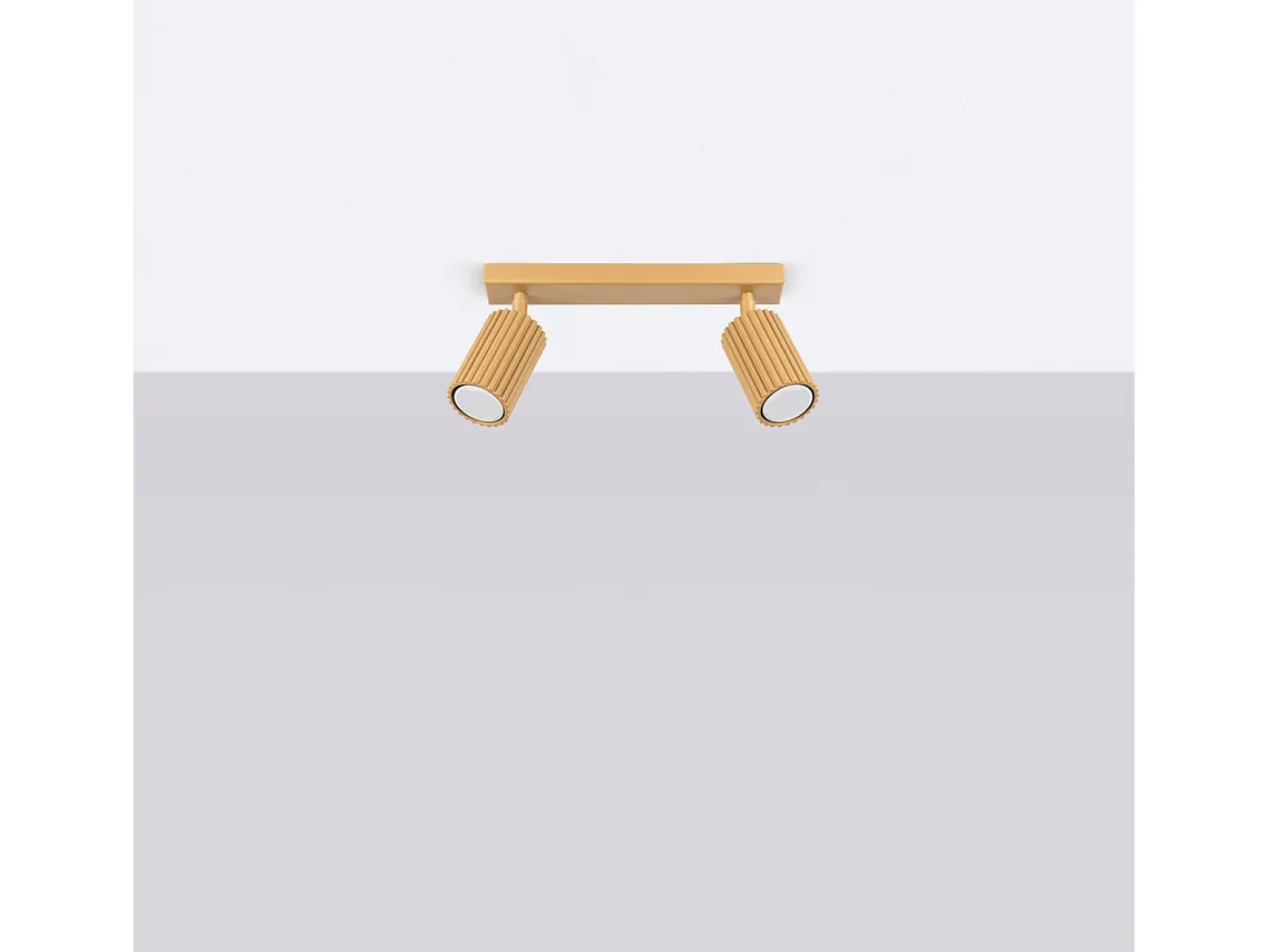 Lámpara de techo Gloow minimalista de aluminio - 2 fuentes luminosas 3000K - L.30 x A.16,5 cm - dorado