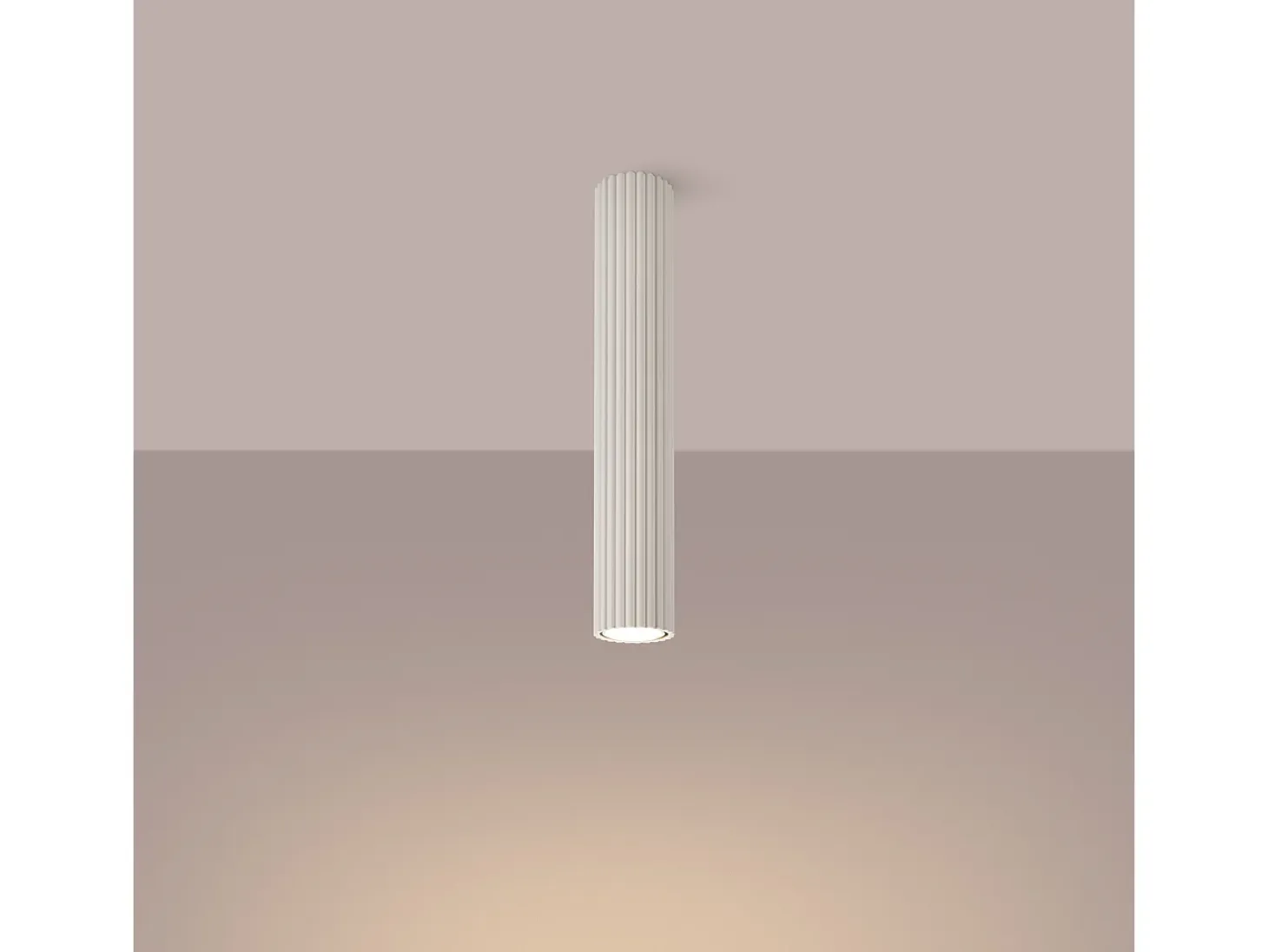 Lámpara de techo Gloow minimalista de aluminio - 1 fuentes luminosas 4000K - L.6,5 x A.40 cm - beige