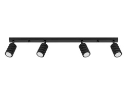 Lámpara de techo Gloow minimalista de aluminio - 4 fuentes luminosas 3000K - L.81 x A.16,5 cm - negro