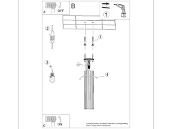 Lámpara de techo Gloow minimalista de aluminio - 1 fuentes luminosas 3000K - L.6,5 x A.30 cm - ocre rojo