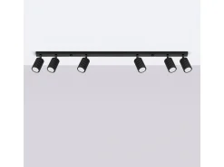 Lámpara de techo Gloow minimalista de aluminio - 6 fuentes luminosas 3000K - L.117 x A.16,5 cm - negro