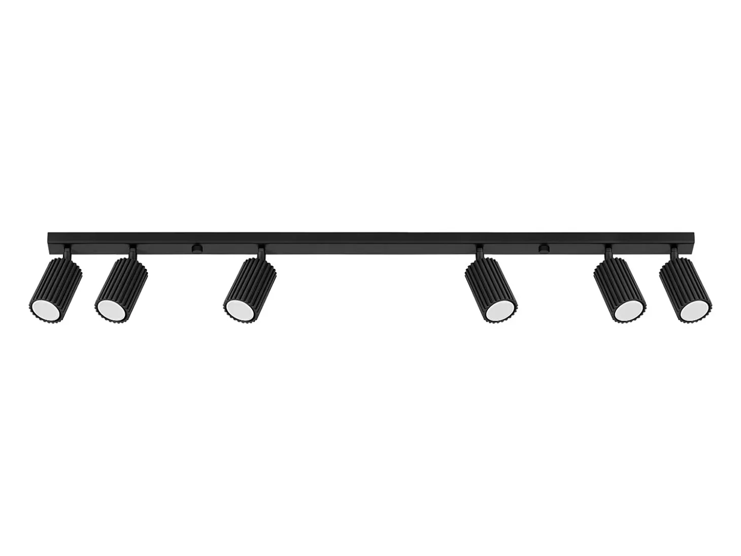 Lámpara de techo Gloow minimalista de aluminio - 6 fuentes luminosas 3000K - L.117 x A.16,5 cm - negro