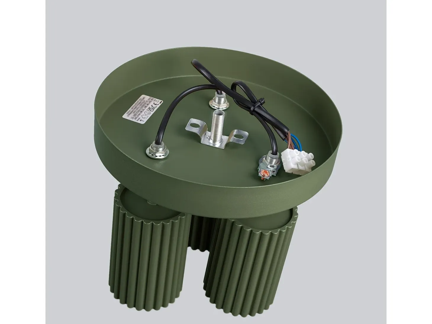 Lámpara de techo Gloow minimalista de aluminio - 3 fuentes luminosas 4000K - L.19,5 x A.18 cm - verde oliva