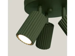 Lámpara de techo Gloow minimalista de aluminio - 3 fuentes luminosas 4000K - L.19,5 x A.18 cm - verde oliva