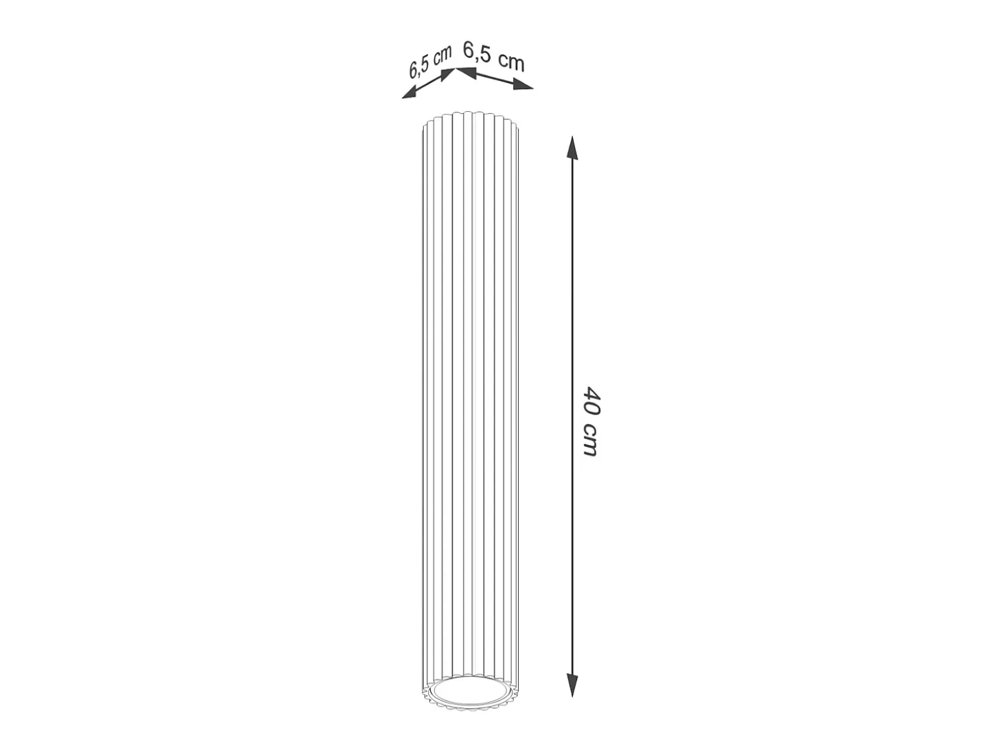 Lámpara de techo Gloow minimalista de aluminio - 1 fuentes luminosas 3000K - L.6,5 x A.40 cm - dorado