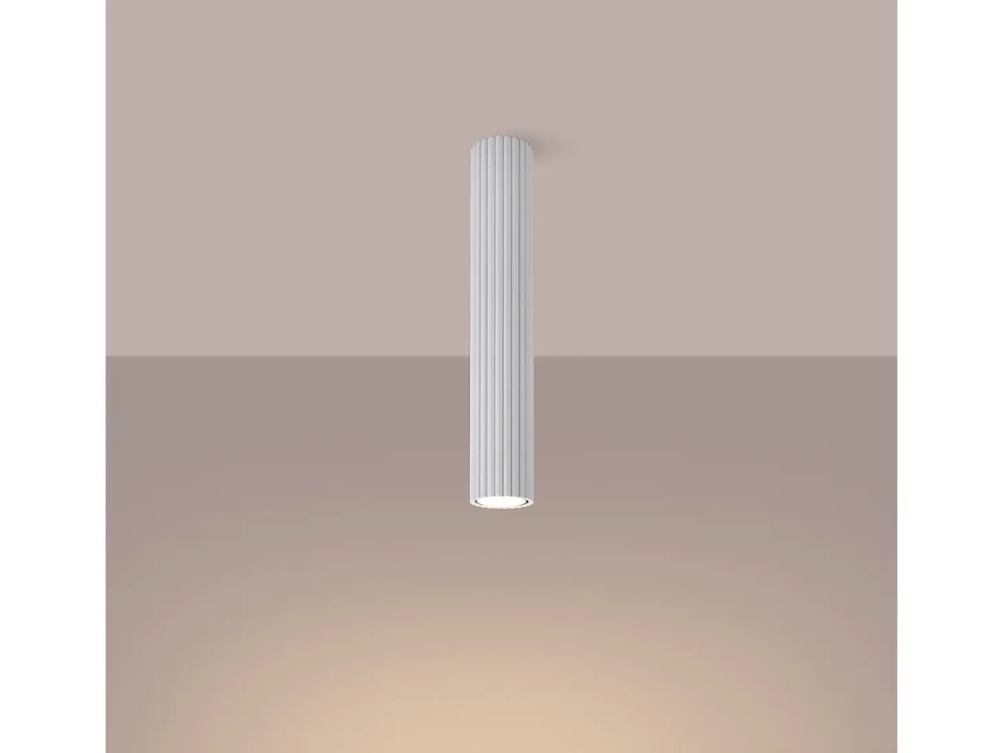 Lámpara de techo Gloow minimalista de aluminio - 1 fuentes luminosas 4000K - L.6,5 x A.40 cm - blanco