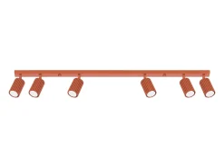 Lámpara de techo Gloow minimalista de aluminio - 6 fuentes luminosas 4000K - L.117 x A.16,5 cm - ocre rojo