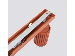 Lámpara de techo Gloow minimalista de aluminio - 6 fuentes luminosas 4000K - L.117 x A.16,5 cm - ocre rojo