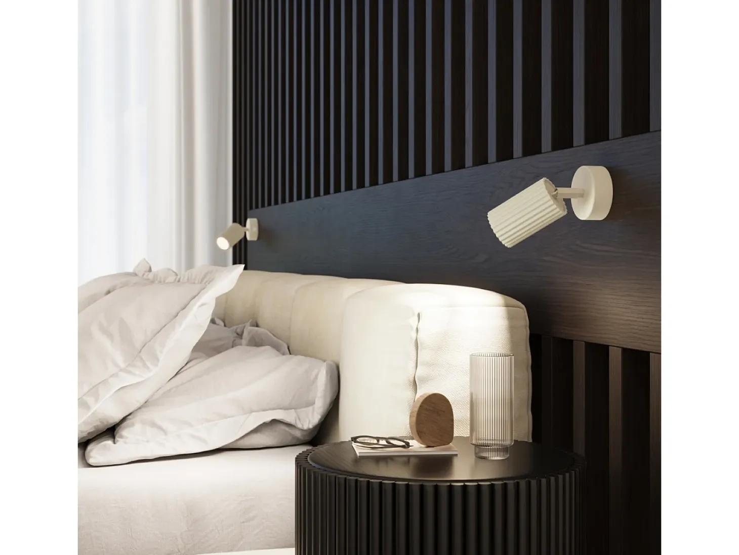 Lámpara de techo Gloow minimalista de aluminio - 1 fuentes luminosas 4000K - L.6,5 x A.30 cm - beige