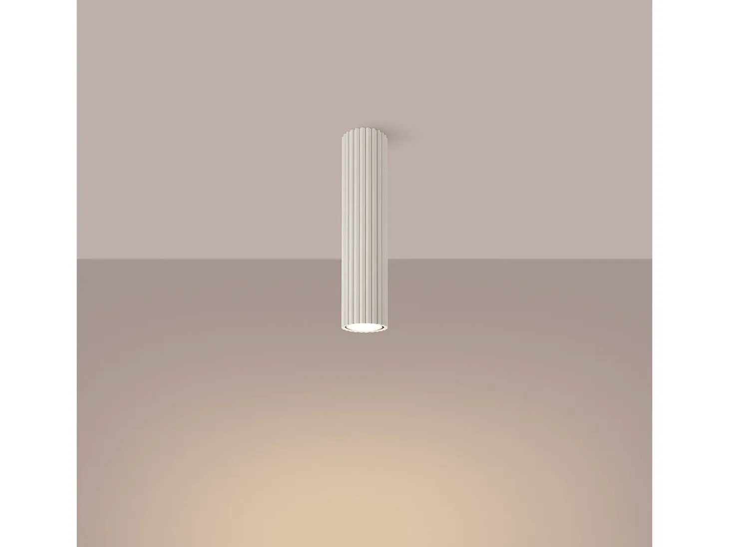 Lámpara de techo Gloow minimalista de aluminio - 1 fuentes luminosas 4000K - L.6,5 x A.30 cm - beige