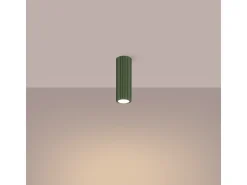 Lámpara de techo Gloow minimalista de aluminio - 1 fuentes luminosas 4000K - L.6,5 x A.20 cm - verde oliva