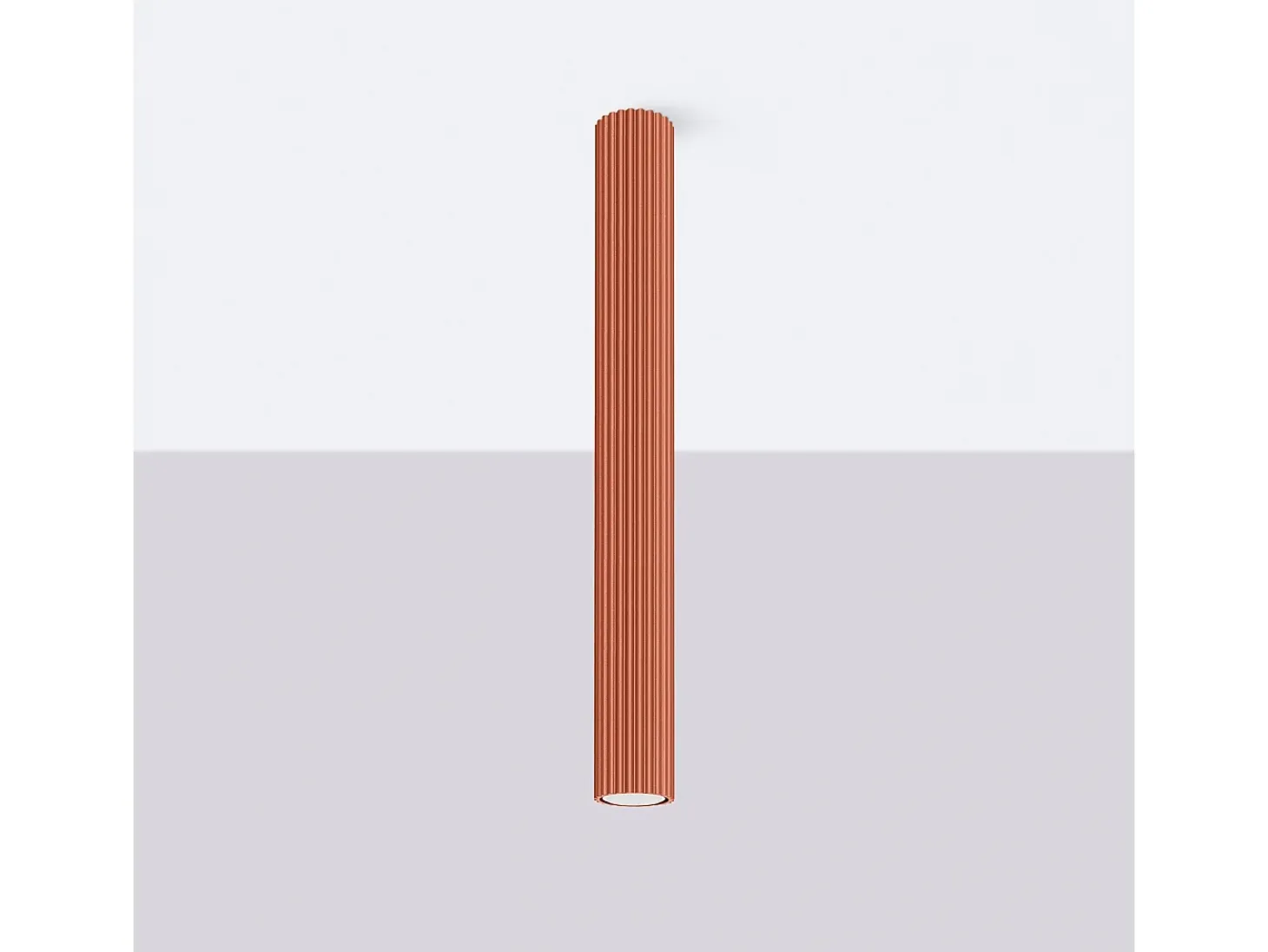 Lámpara de techo Gloow minimalista de aluminio - 1 fuentes luminosas 3000K - L.6,5 x A.60 cm - ocre rojo