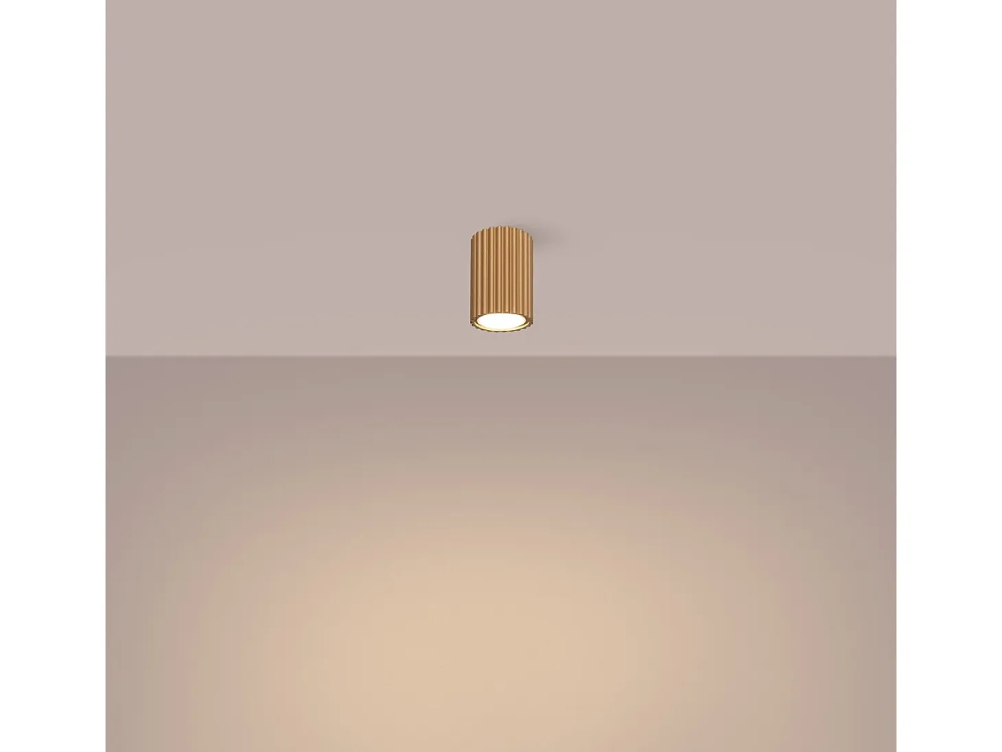 Lámpara de techo Gloow minimalista de aluminio - 1 fuentes luminosas 4000K - L.6,5 x A.10 cm - dorado