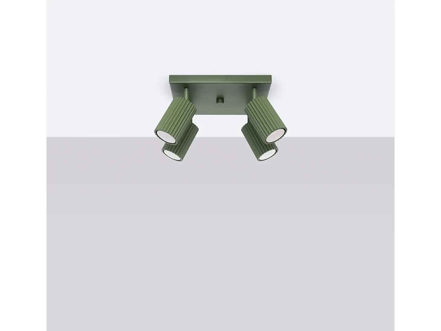 Lámpara de techo Gloow minimalista de aluminio - 4 fuentes luminosas 3000K - L.25 x A.16,5 cm - verde oliva