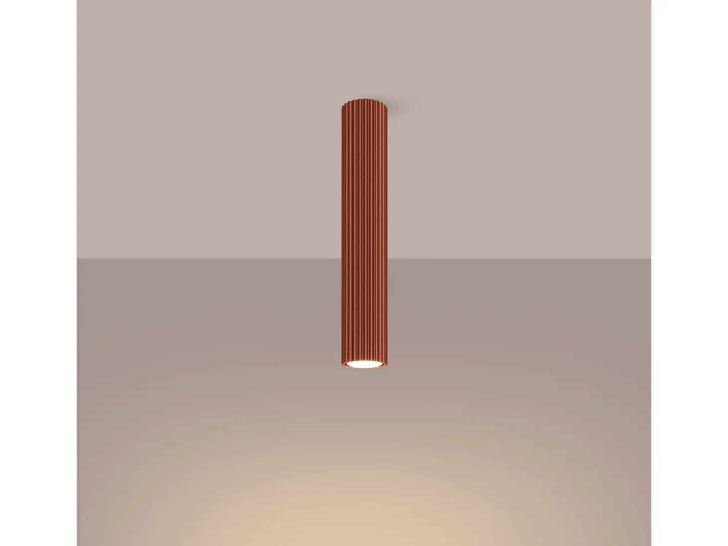 Lámpara de techo Gloow minimalista de aluminio - 1 fuentes luminosas 4000K - L.6,5 x A.40 cm - ocre rojo